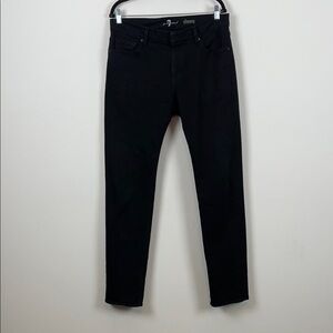 7 For All Mankind Slimmy Black Skinny Stretch Slim Denim Jeans Men's 34 5 Pocket